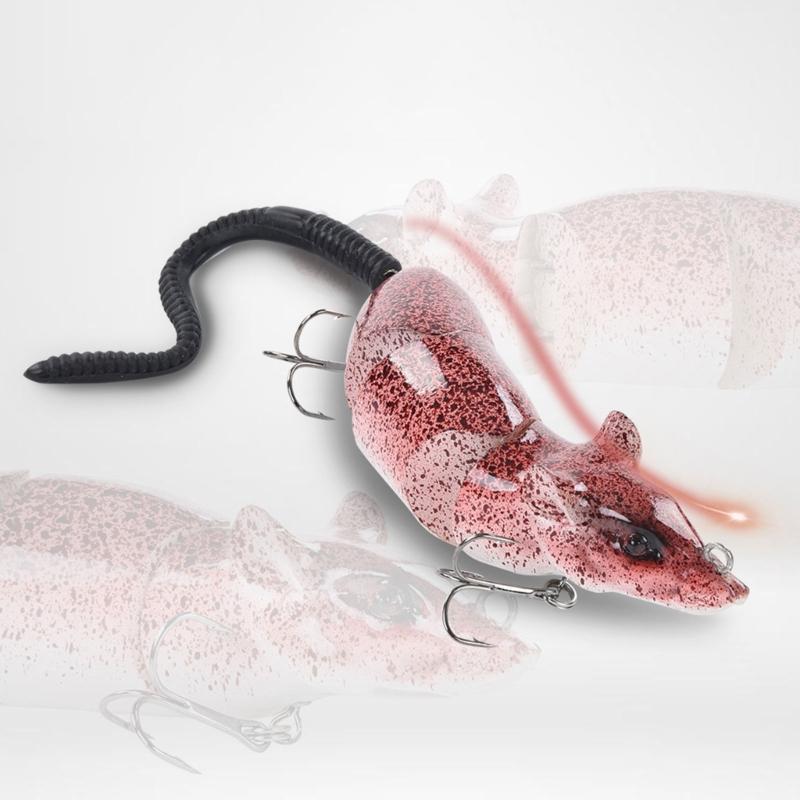 Fishing Baits Wobbler Muti-Section Jointed Mouse Shape Baits Trebles Hook Hard Crankbait Sink Tackle Swim Hard Baits