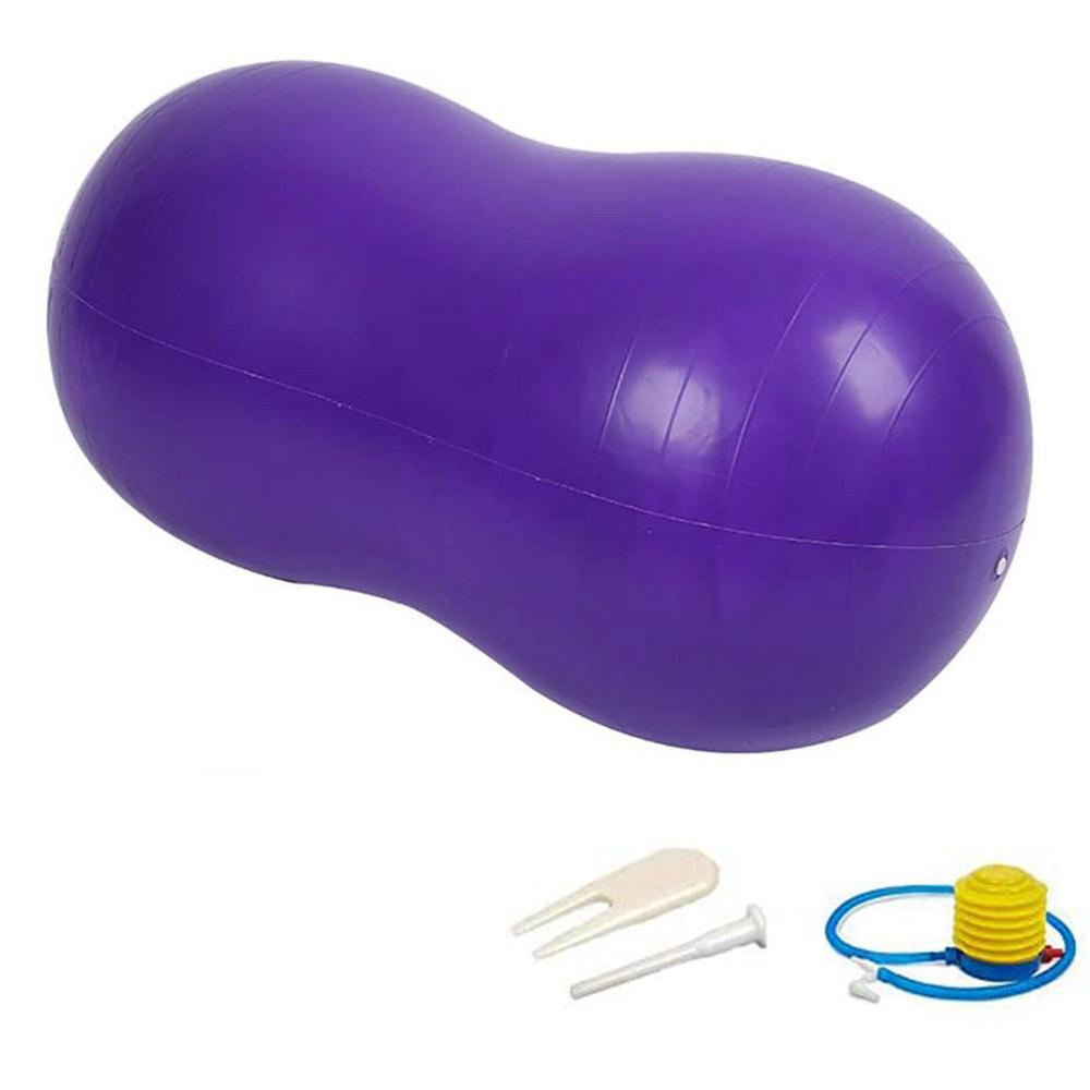 Yoga Ball Fitness Balls Peanut Balance Ball Inflatable Thick Active Yoga Peanut Ball Pilates Birthing Fitball With Manual Pump