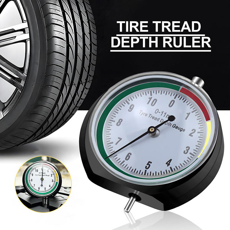 Zifferblatt-Reifenprofilmessgerät Radreifenmessung Reifenlineal Reifenprofiltiefenmesser Zeiger Profiltiefenmesser
