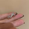 Korean light luxury zircon letter opening ring, simple and versatile index finger ring, personality temperament cold style jewelry