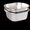 ADNENY Square Stainless Steel Multi-Purpose Draining Basin Set