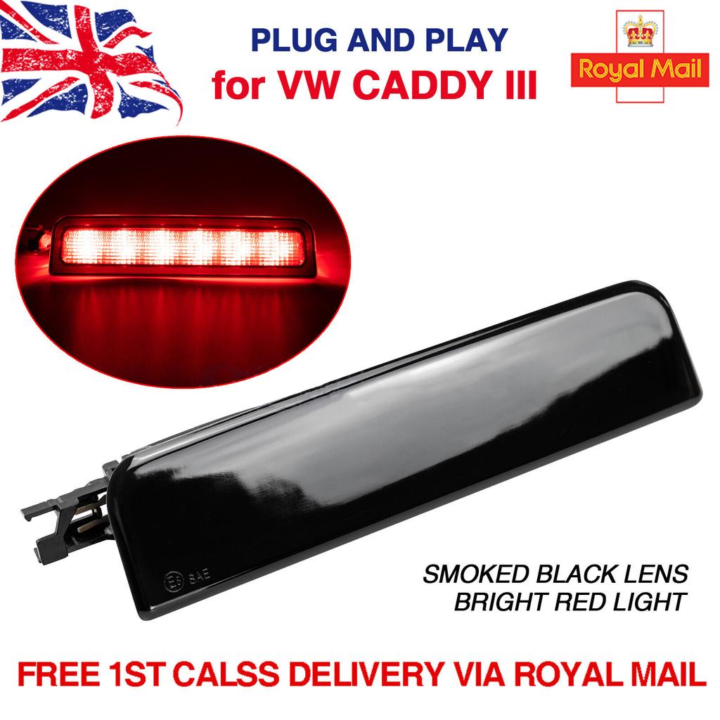 For VW Caddy 2004-2015 3rd Black Center Centre High Level Rear Brake Light Lamp