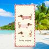 Cute Cartoon Dachshund Puppy Art dog soft Beach Towels Trip swim Pool bathing Towel Gym Spa home Decor Gift Holiday Vacation
