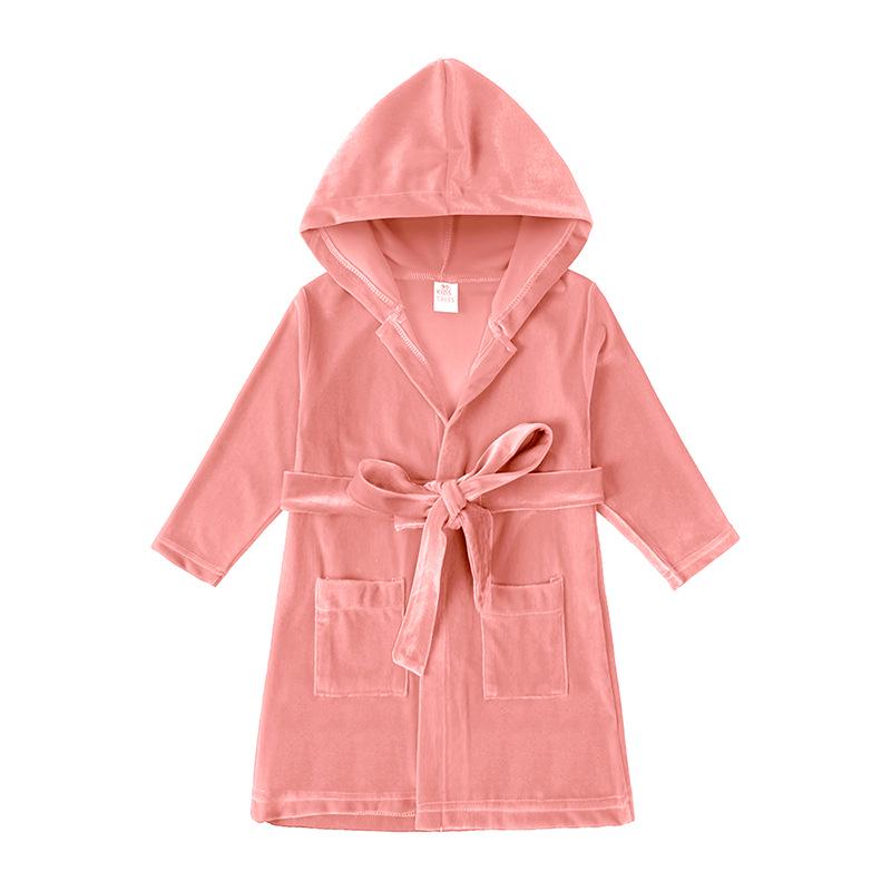 Children's Gold Velvet Pajamas - Autumn/Winter Homewear for Boys and Girls