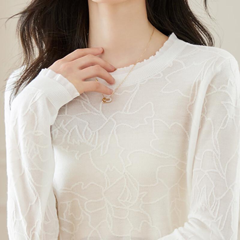 Srcr Women's Lace Trim Wool Blend Knit Sweater