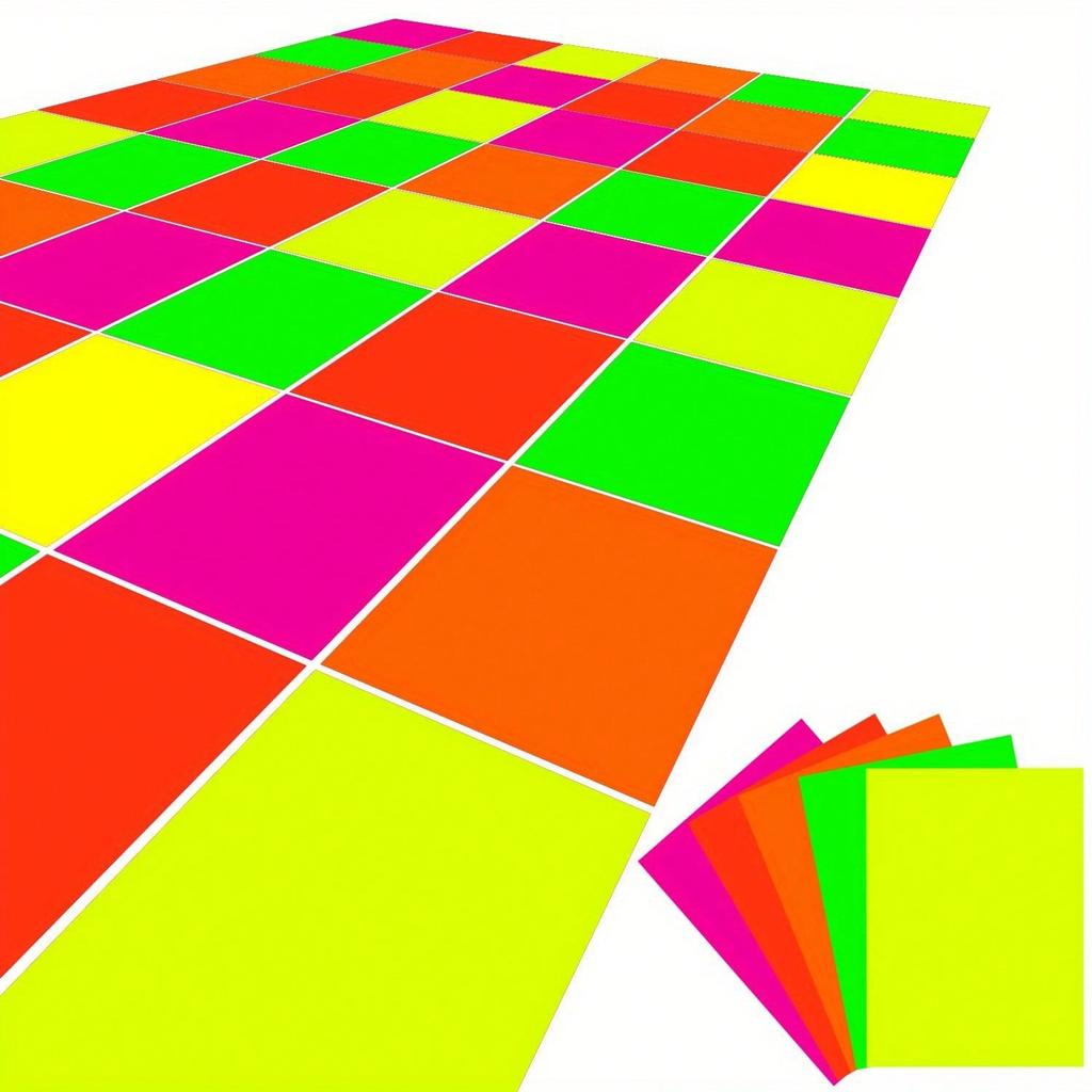 40 Blatt Neonpapier, leuchtende Partydekorationen, Karton, DIY, UV-Schwarzlicht im Dunkeln für die Tanzfläche, fluoreszierender Geburtstag