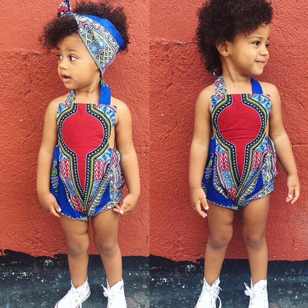 

Toddler Kid Baby Girl Print Sleeveless Romper Hair Band Bodysuit Clothes