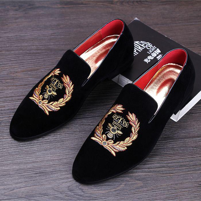 Movechain Herren Wildleder Slipper Herren Casual Stickerei Mokassins Oxfords Schuhe Mann Party Driving Flats EUR Größen 38-45