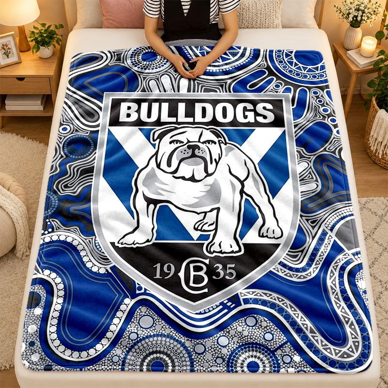 Flannel BlanketCanterbury-Bankstown Bulldogs Warm Soft Throw Blanket for Indoor Sofa Bed Living Room Use