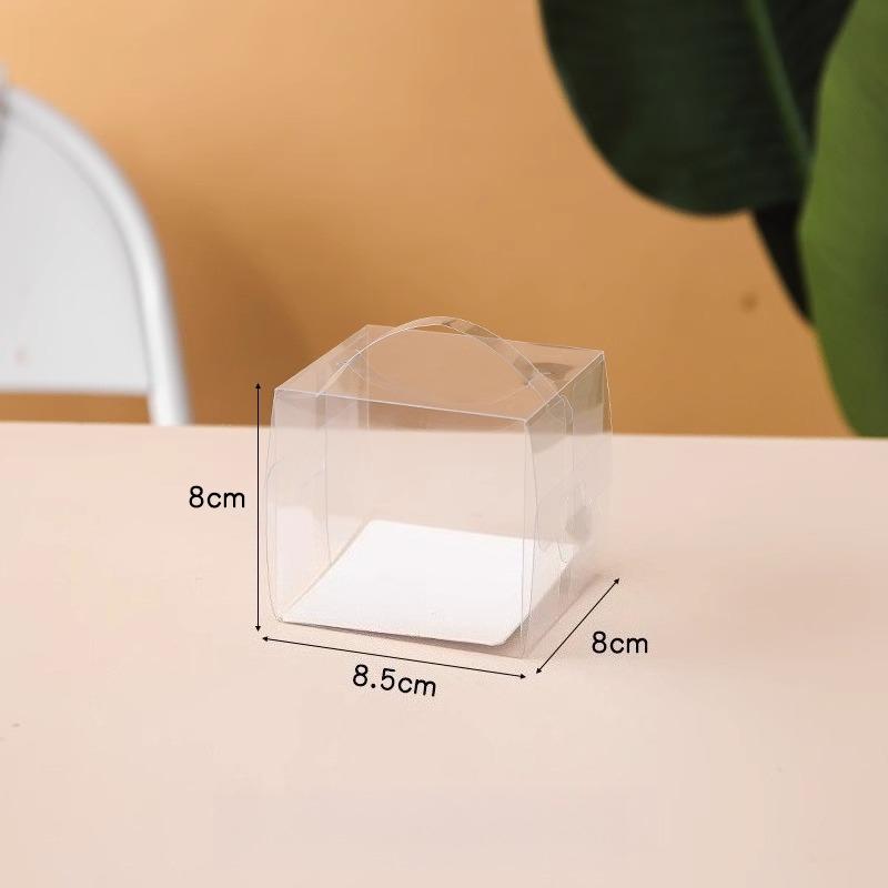 Transparent Portable Dessert Box Cake Paper Cup and Puff Pastry Thousand Layer Packaging Box Mini Baking Packaging Box Multifunctional Display Packag