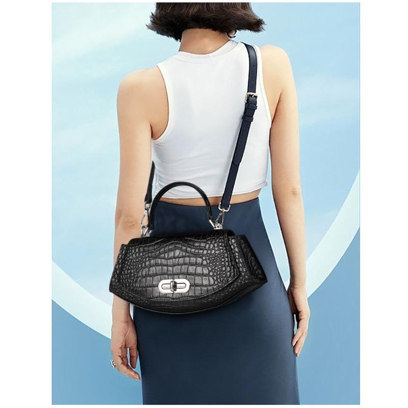 Damen Neue High-End Krokodilmuster Achseltasche Texturierte Hand-Henkeltasche Schulter Crossbody Muttertasche