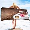 Pizza Print Beach Towel Hamburger Extra Large Pool Towel Adults Soft Cute Cartoon Food Patterns Absorbent Fluffy Beach Towels