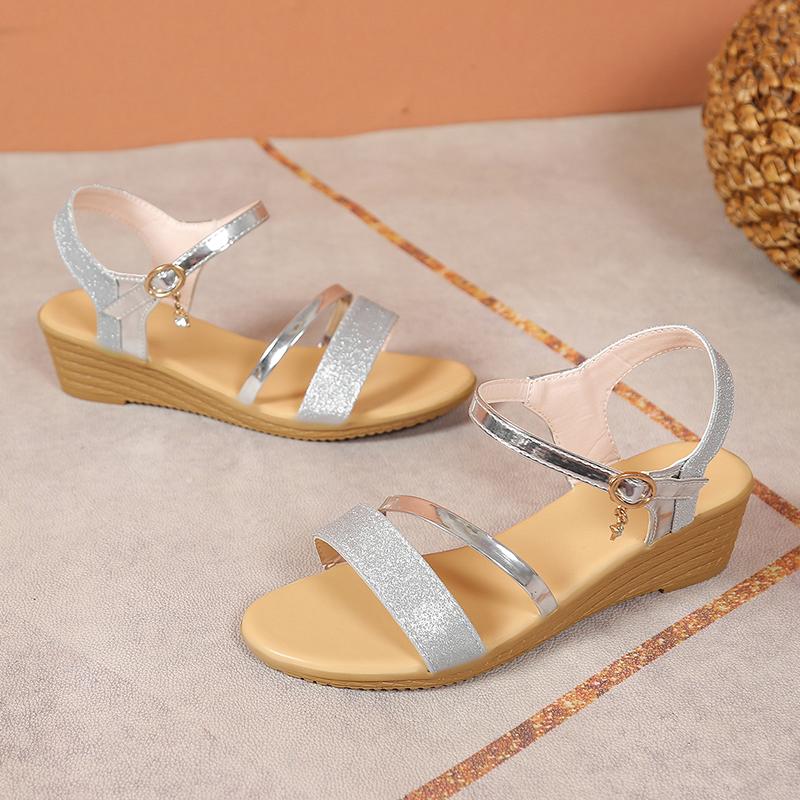 Fashion Summer Cross Strap Wedge Sandals for Women Comfortable Non Slip Beach Shoes Woman Casual Lightweight Ankle Strap Sandalias Mujer