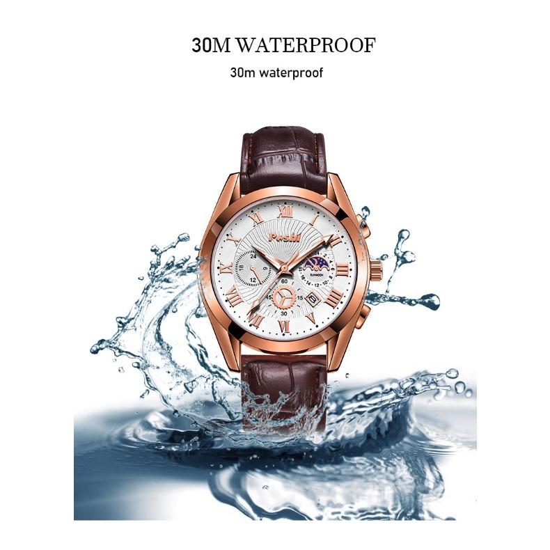 POSHI Business Watch Middle School Waterproof Sports Electronic Watch Luminous Simple Fashion Men's Watch Quartz Watch