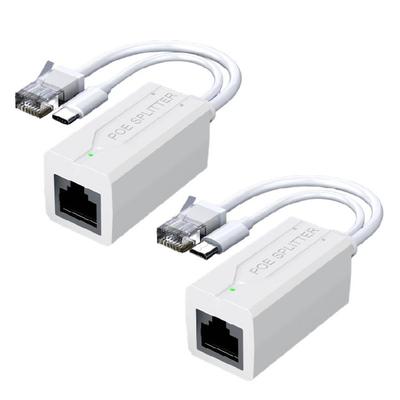 Compatível com Vários Dispositivos Micro USB/Tipo C Divisor PoE Conversão DC40V para DC5V Para Instalações de Rede Câmera de Segurança