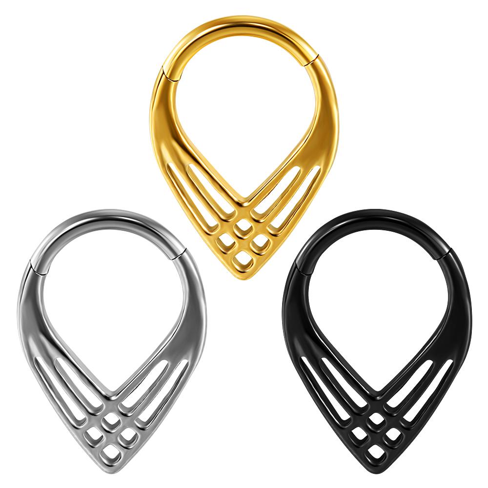1/3PCS Sets Moon Waterdrop Snake Septum Piercing Clicker Flower Nose Rings 16G Segment Cartilage Daith Hoop Earring Jewelry Gift