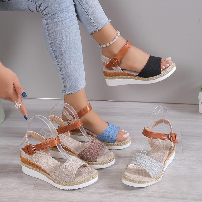 Fashion Summer Sandals Women Shoes Outdoor Sandals Ladies Shoes Non-Slip Wedge Sandals Retro Women Sandal Footwear