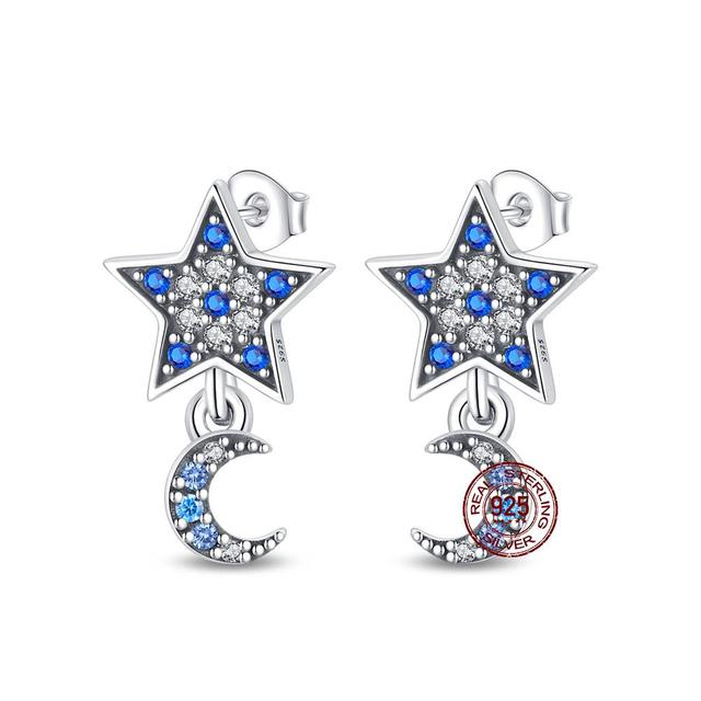 100 % echte 925 Silber Ohrringe Schneeflocke Zirkon Herzform Gold Roségold Zirkon Schmuck funkelnden Creolen Anhänger