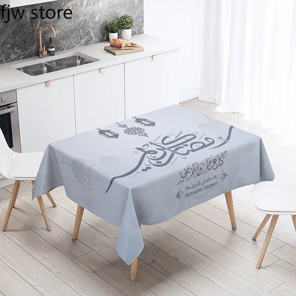 Ramadan Kareem Decorative Tablecloth Islamic Muslim Mosque Ramadan Mubarak Decorative Tablecloth Home Decoration Anti-fouling
