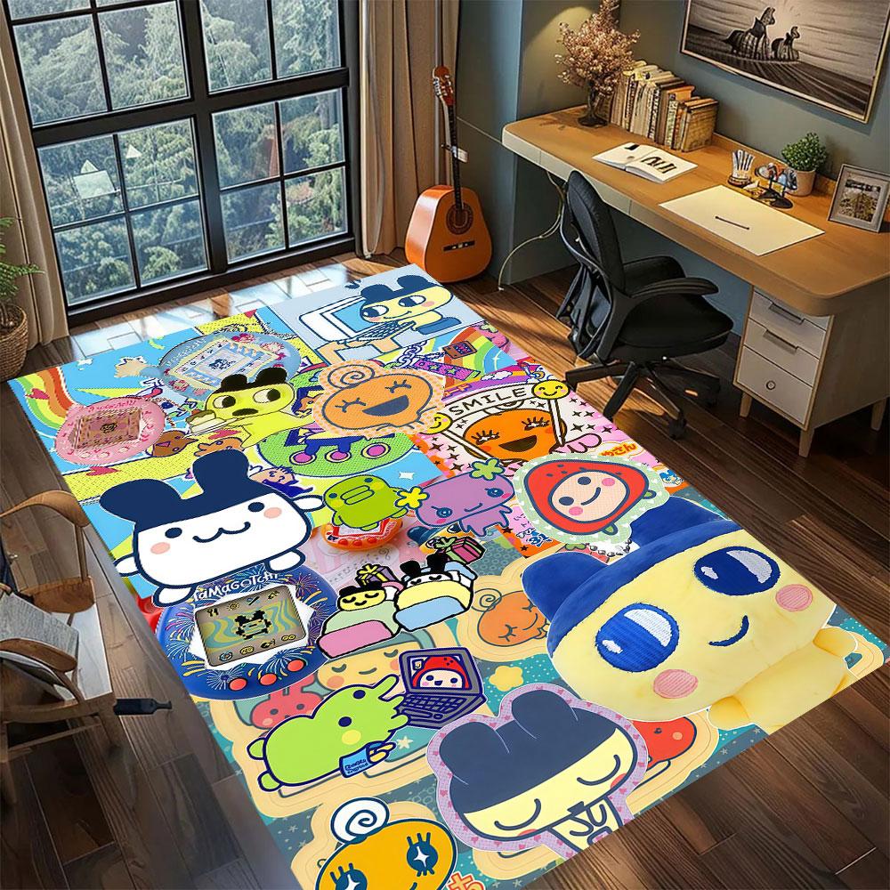 

Tamagotchi anime character Carpet for Living Room Bedroom Home Decor Cool Movie Mat Play Floor Mat 60x90cm