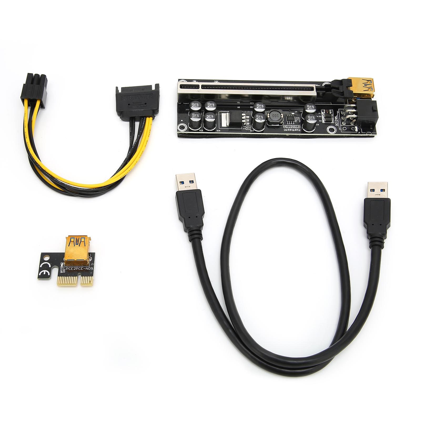 

Карта-райзер PCIE Стабільний 6-контактний інтерфейс Роз єм PCIE 1x до 16x Кабель-подовжувач для графічної карти