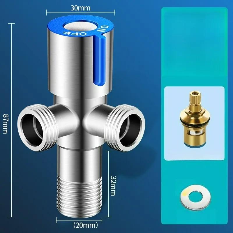 For Toilet Basin Water Heater G1/2 Stainless Steel Angle Valve Thread Triangle Valve Hot and Cold Water Valve Bathroom Connector