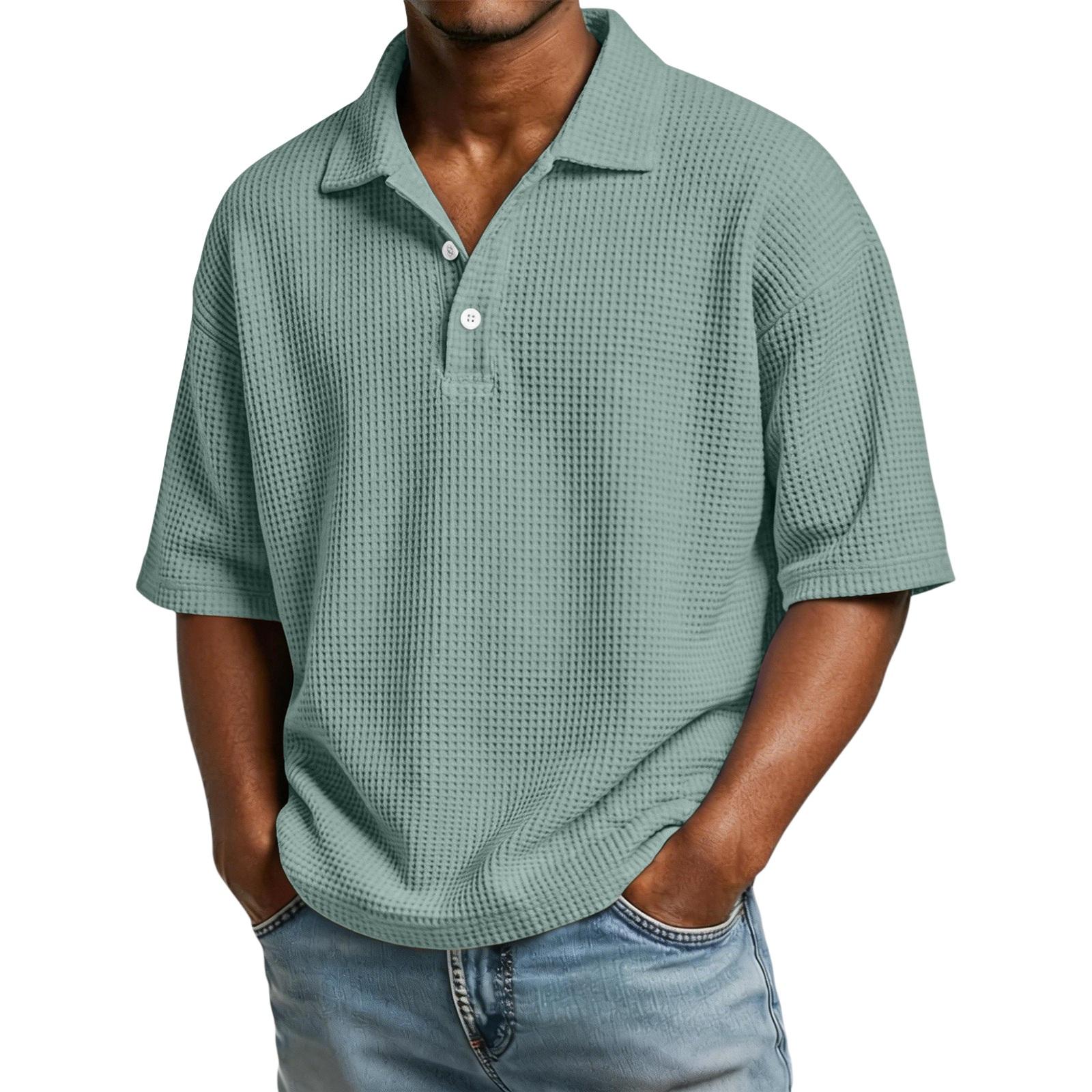 

Men s Casual -Weave Collared Workwear Pocket Lightweight Breathable Short-Sleeve Shirt XXXL