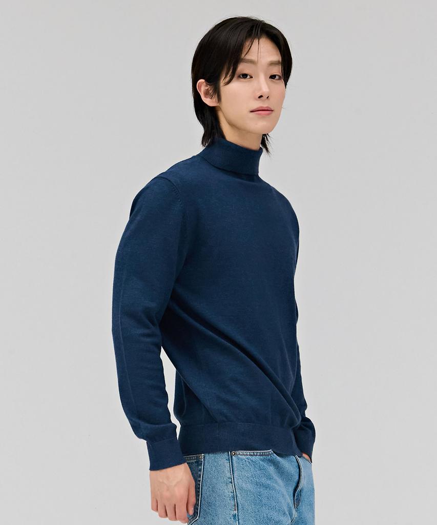 CHASECULT Men'S Essential Turtleneck Sweater - Navy