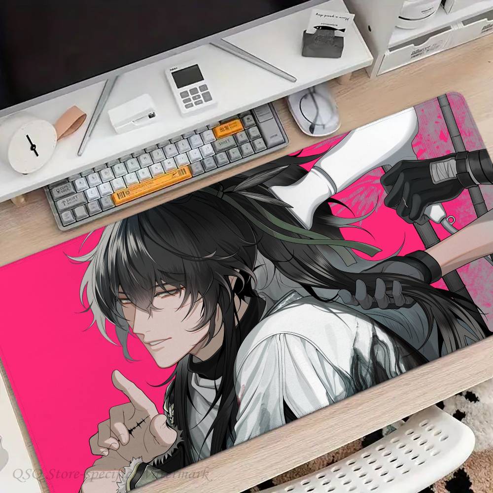 Qiuyuan Anime W-wuthering Waves Tappetino per Mouse Antiscivolo Adatto per Computer da Ufficio Laptop Tappetini da Scrivania per E-sport Tastiera XXL
