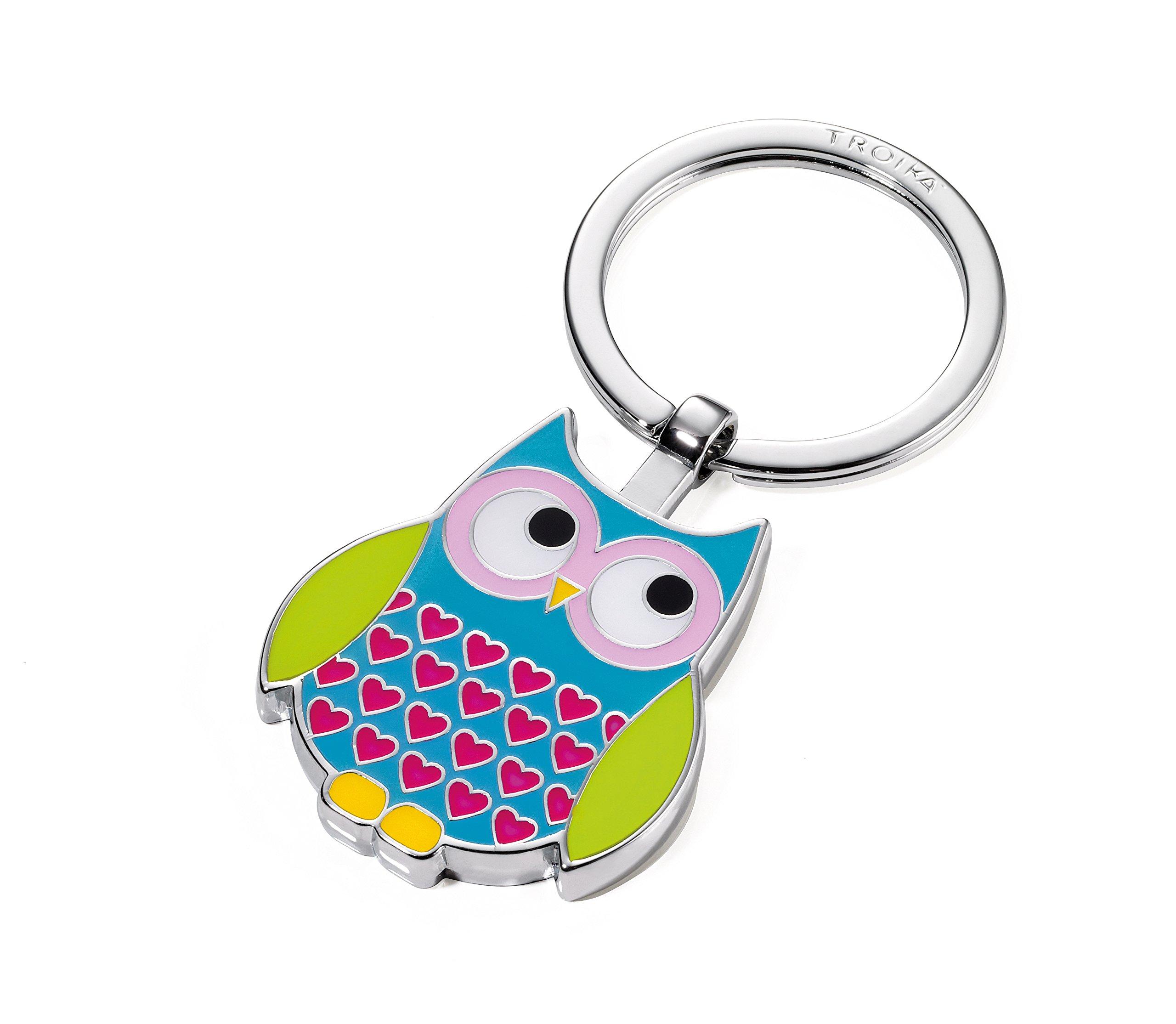 TROIKA Owl Keyring Rosie Blue KR14-13/BL Owl Keychain Accessory Charm