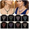 Luxury Rhinestone Jewelry Set Elegant Shiny Necklace Earrings Set Classic Waterdrop Pendant Women's Jewelry Set Women Girl