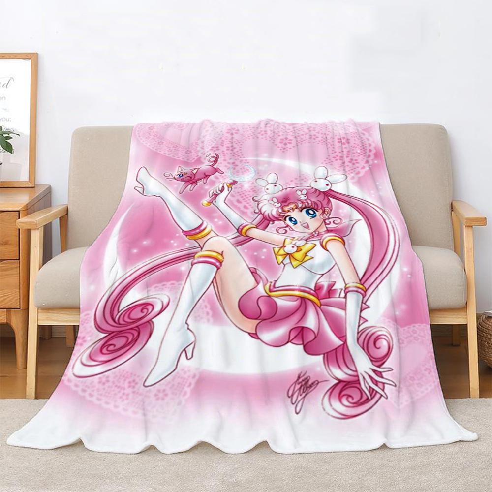 Beauty Warrior Anime Blanket King Size Beach Towel Warm Winter Blankets for Sofa Knitted Plaid Luxury Bedding Home Interior Knee