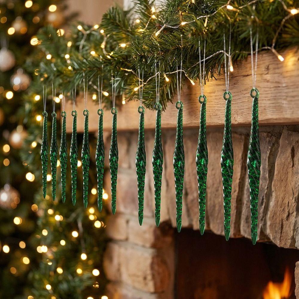 Transparent Christmas Tree Pendants Hanging Icicle Decorations Wedding & Outdoor Decor
