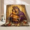 1PC Religious-themed mother and child Faith-printed Flannel Blanket Soft and Warm Suitable for Home Travel Picnics Camping RV