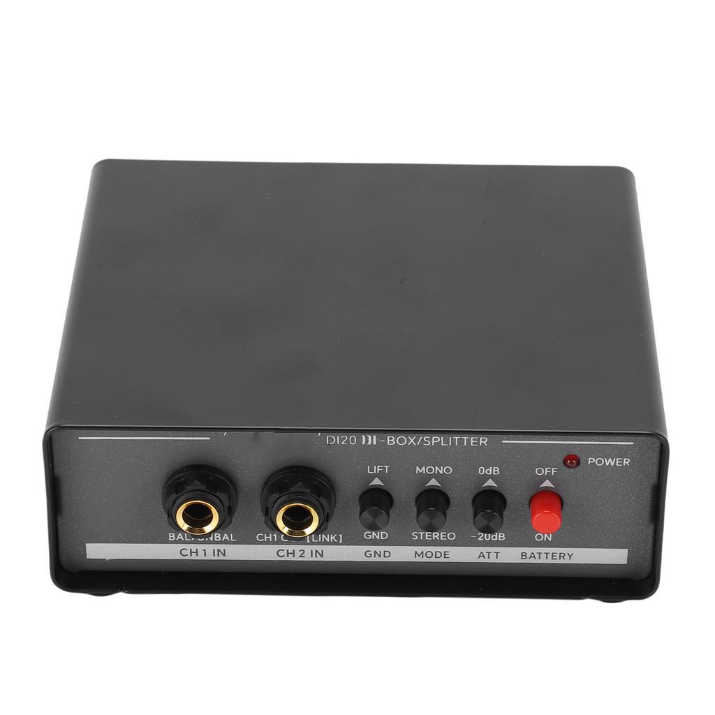 Active DI Box 2 Channel to Balanced XLR Output Multifunction Direct Box for Stage Guitar DJ Controller