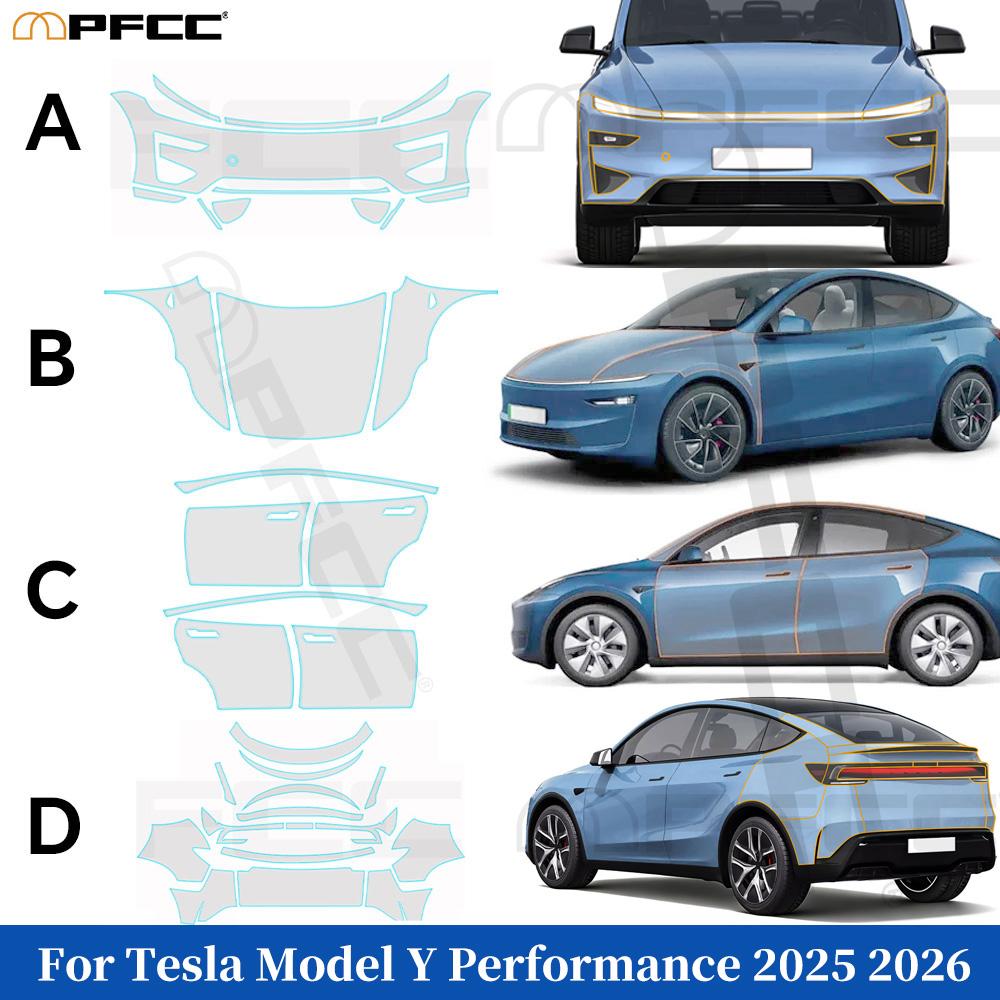 For Tesla Model Y Performance 2025 2026 TPU Paint Protection Film Car Body Pre-cut PPF Clear Bra Anti-Scratch Resistant Cover