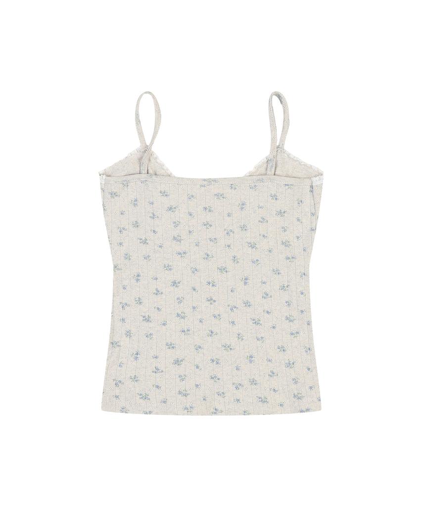 DELICCENT Lace Flower Sleeveless [Oatmeal]