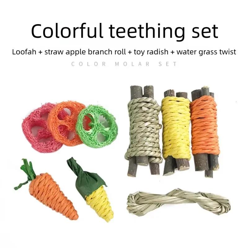 Pet Rabbit Guinea Pig Dragon Cat Fun Toy Hamster Rabbit Rabbit Tooth Grinding Set Pet Tooth Grinding Snacks XCWJ112
