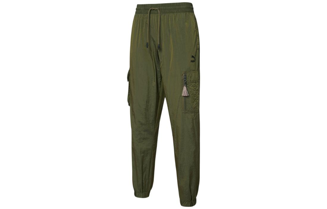 PUMA Knitted Sweatpants Men s Olive Green Moderate Cuffed Pants 534975-94 XXL