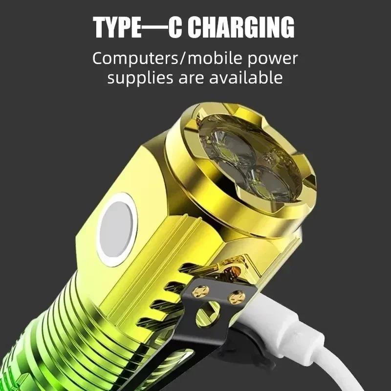 High-brightness Light Flashlight LED USB Rechargeable Mini Torch Waterproof Camping Hunting Searchlight Flashlight