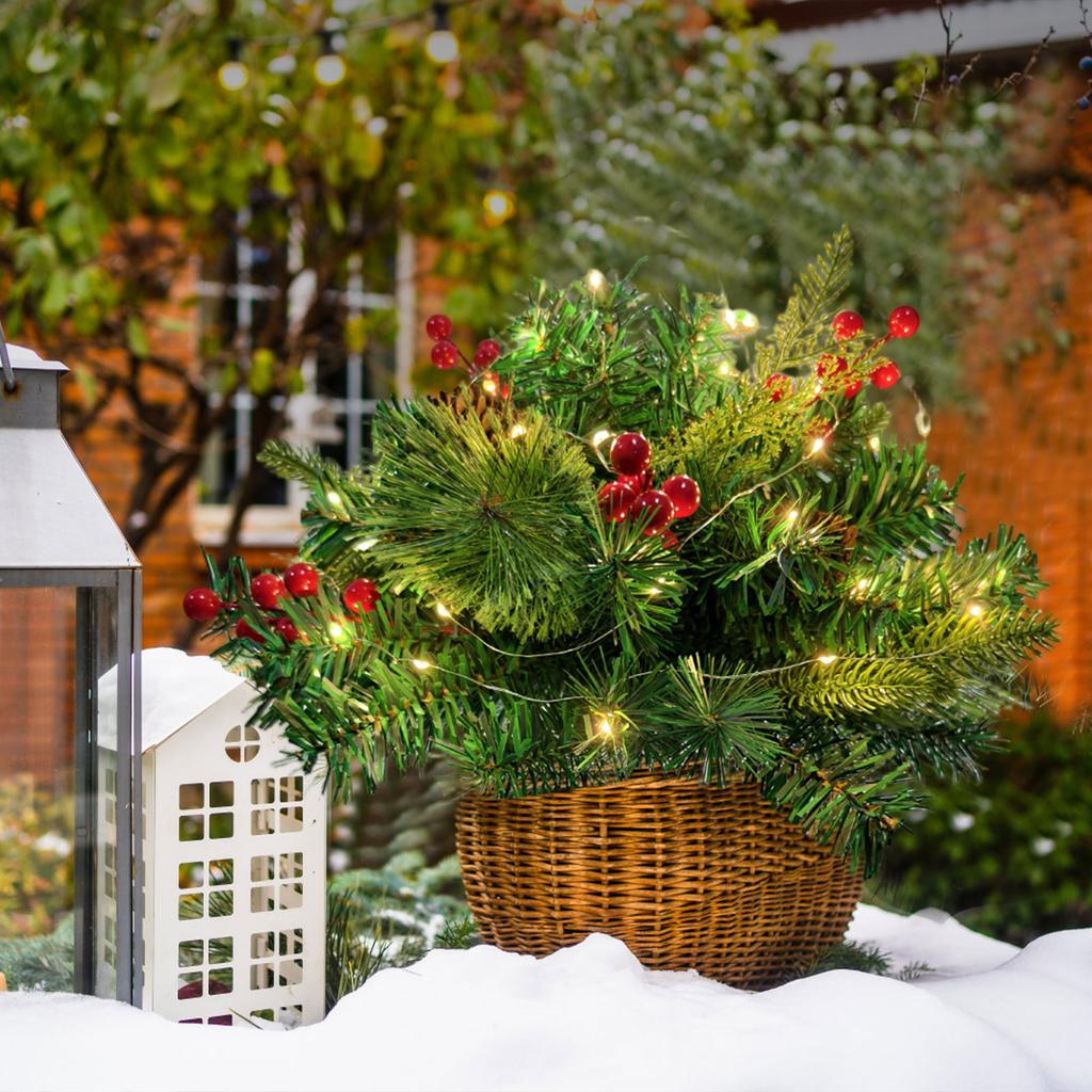 Outdoor Simulation Of The Courtyard Decorated With Glowing Needles And Red