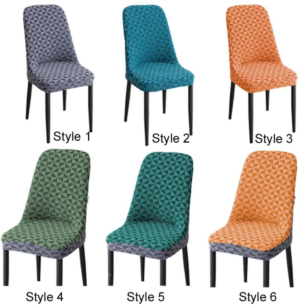 Soft Jacquard Arc Chair Cover Elastic Chair Protective Case Curved Seat Cover  Household