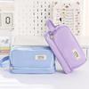 Zipper Closure Stationery Box Two Layer Storage Bag Portable Pencil Case  Students