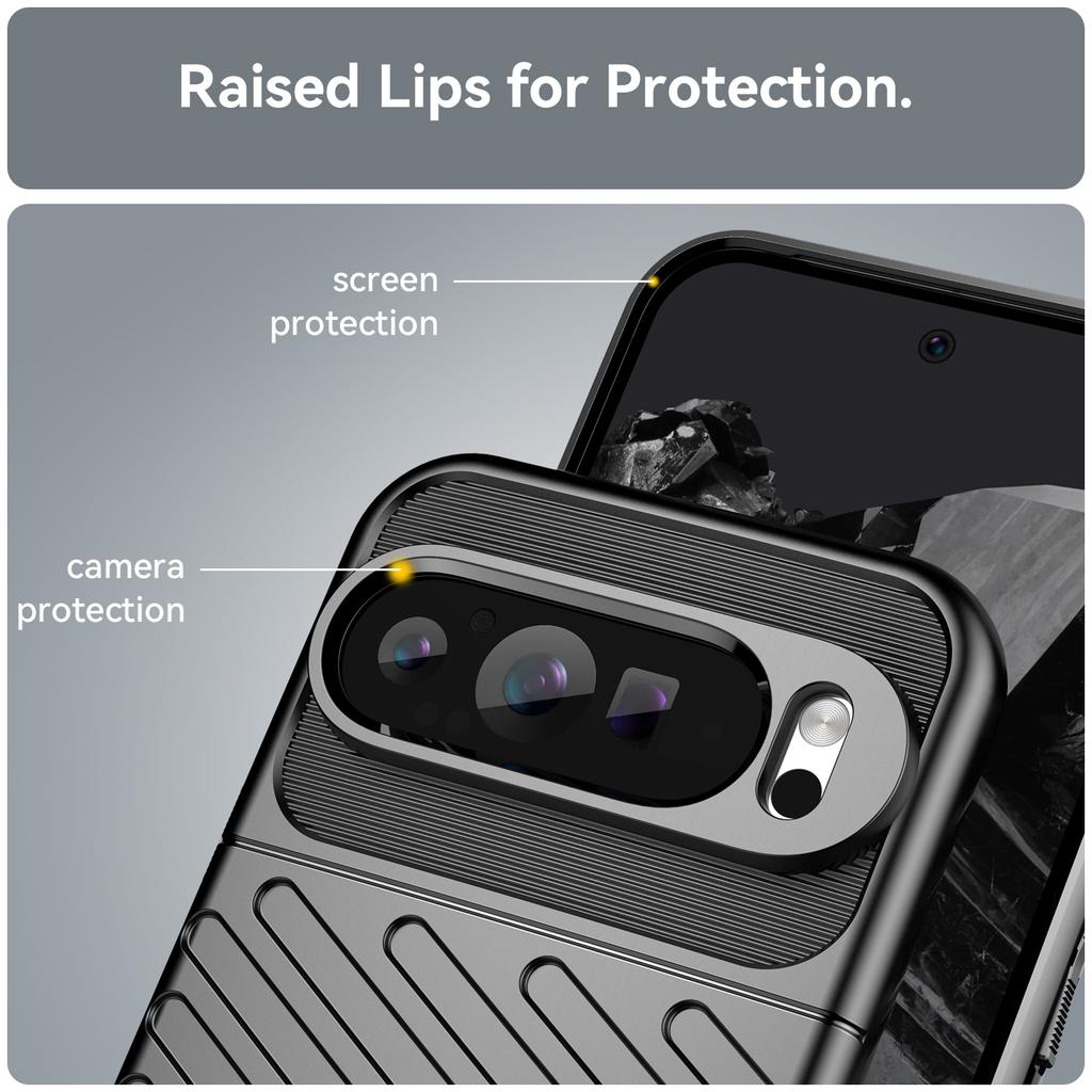 Capa Thunder Series para Google Pixel 9 Pro XL, capa de telefone TPU espessada, textura de sarja