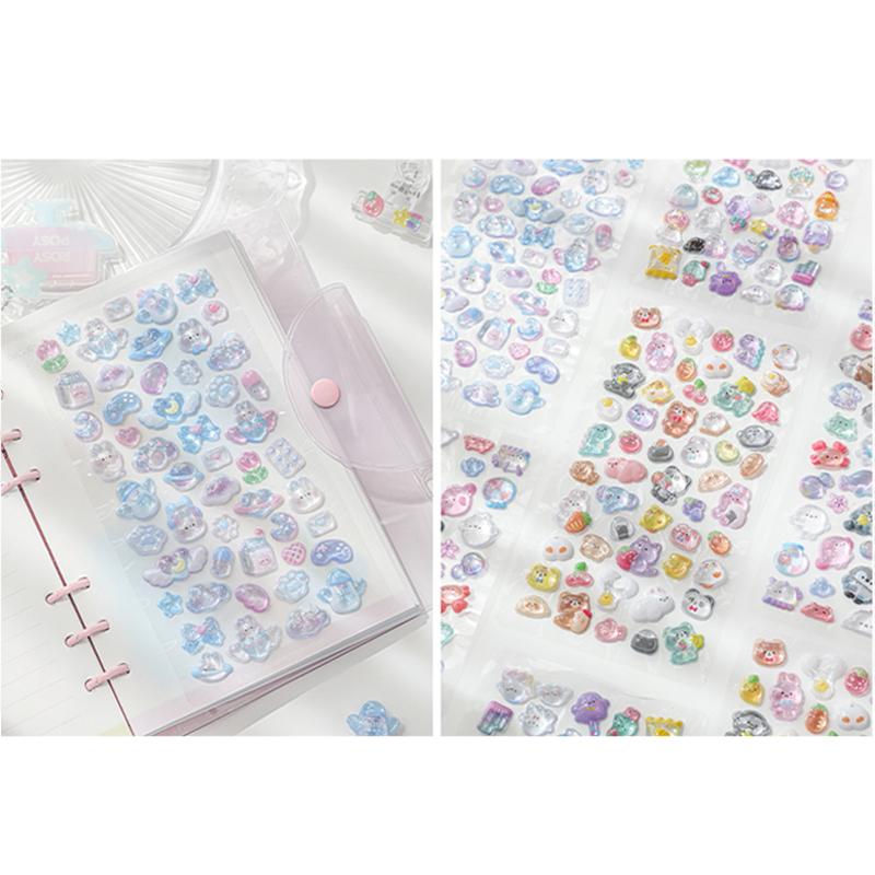 3/6pcs 3D Relief Journal Decorative Stickers Cute Candy Ghost Bread Drop Scrapbooking Phone Stickers Stationery Sticker TMZ