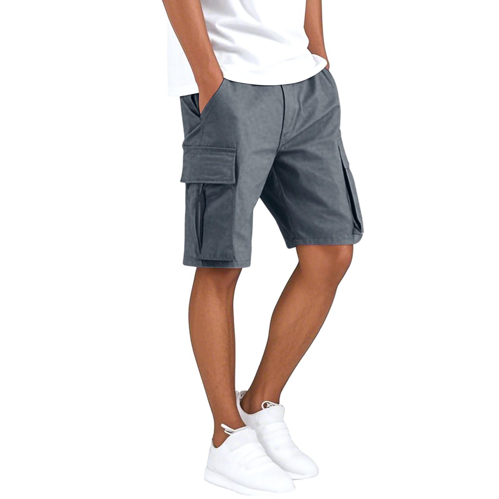 

Men s Fashion Casual Comfortable Solid Color Multi-Pocket Work Pants M