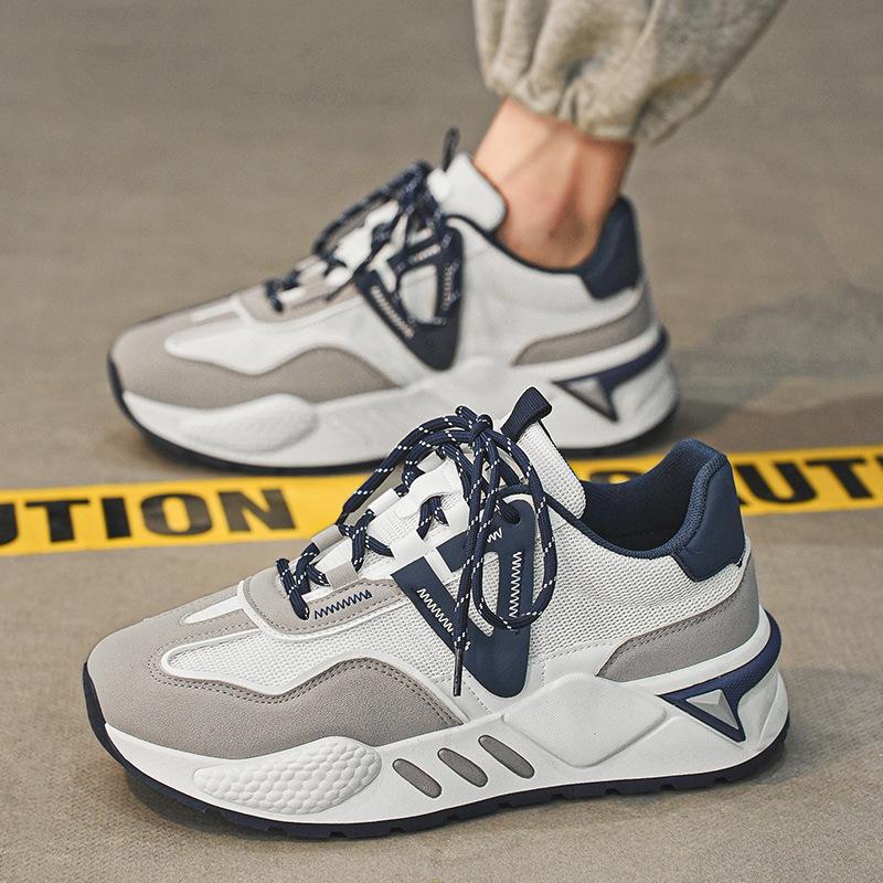 

Foreign trade Internet celebrity explosion thick-soled Forrest Gump shoes men s 2025 spring new Korean version of fashion versatile sports dad shoes 45 синий