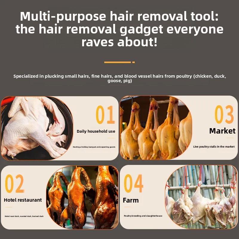 Fully Automatic Handheld Portable Chicken Quail Feather Removal Poultry Plucker Defeathering Tool Machine Electric Hair Remover