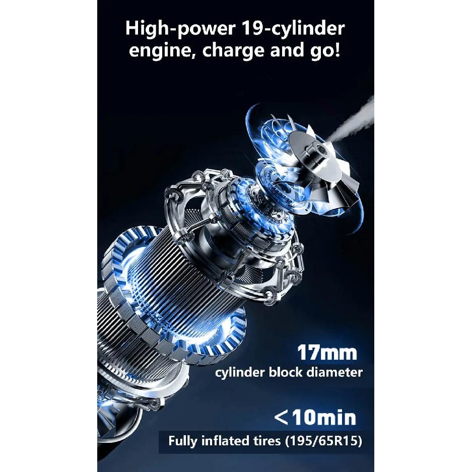 Electric USB Wireless Multi-functional Vacuum Inflator Pump Quick Air Compressor 150psi Portable Self-checking Tire Pressure