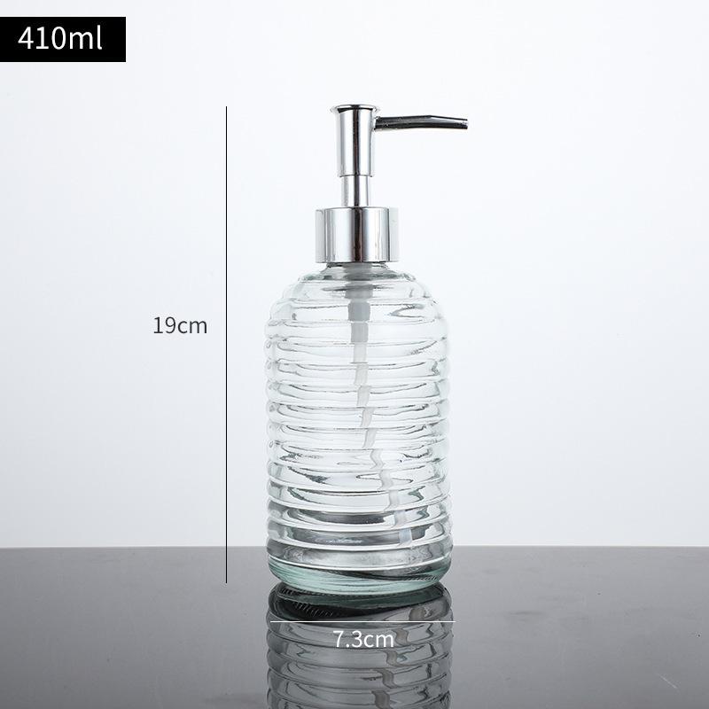 Transparent Glass Pump Bottle for Soap, Shampoo, & Shower Gel